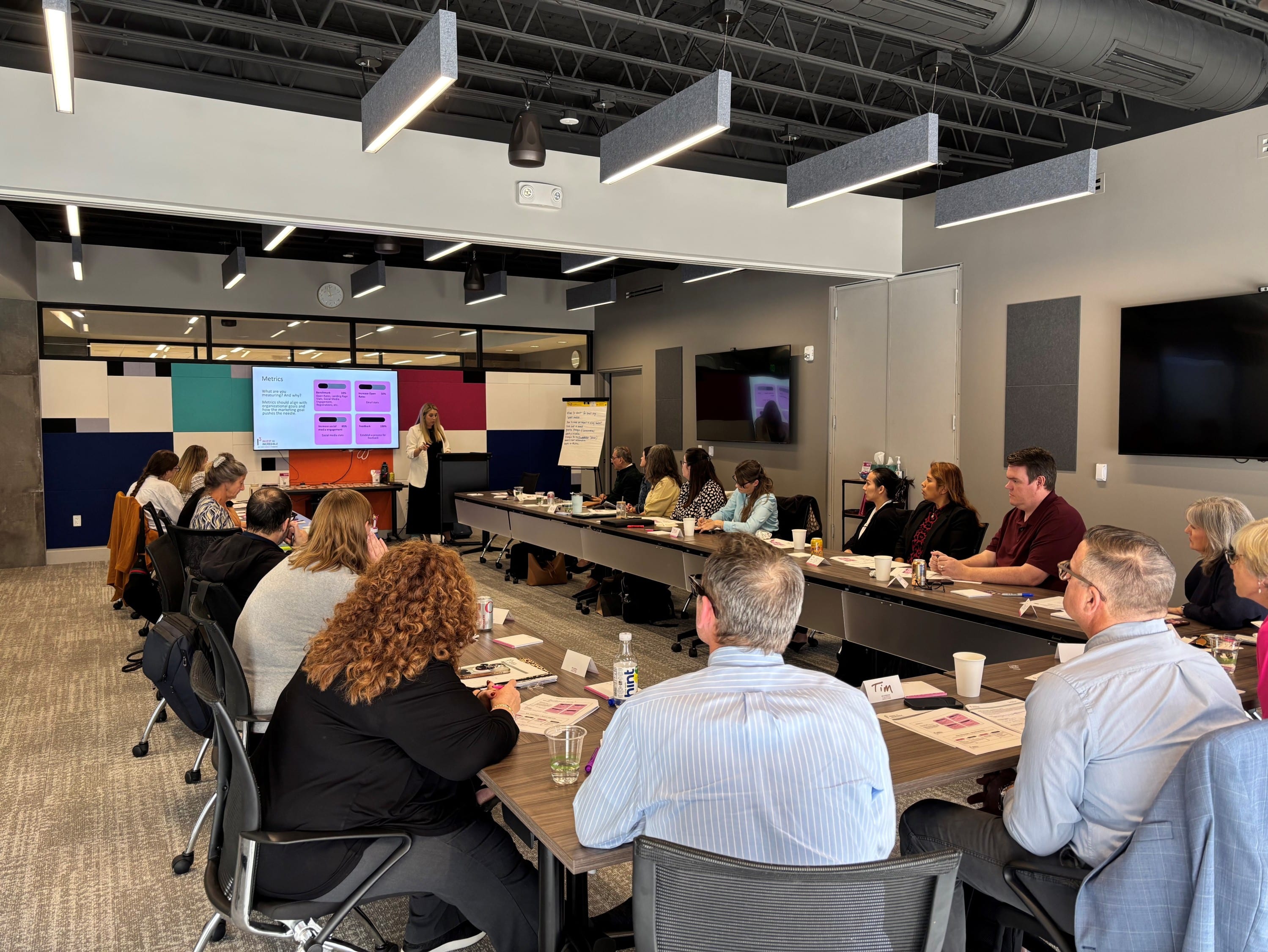 A group of professionals attending a workshop together