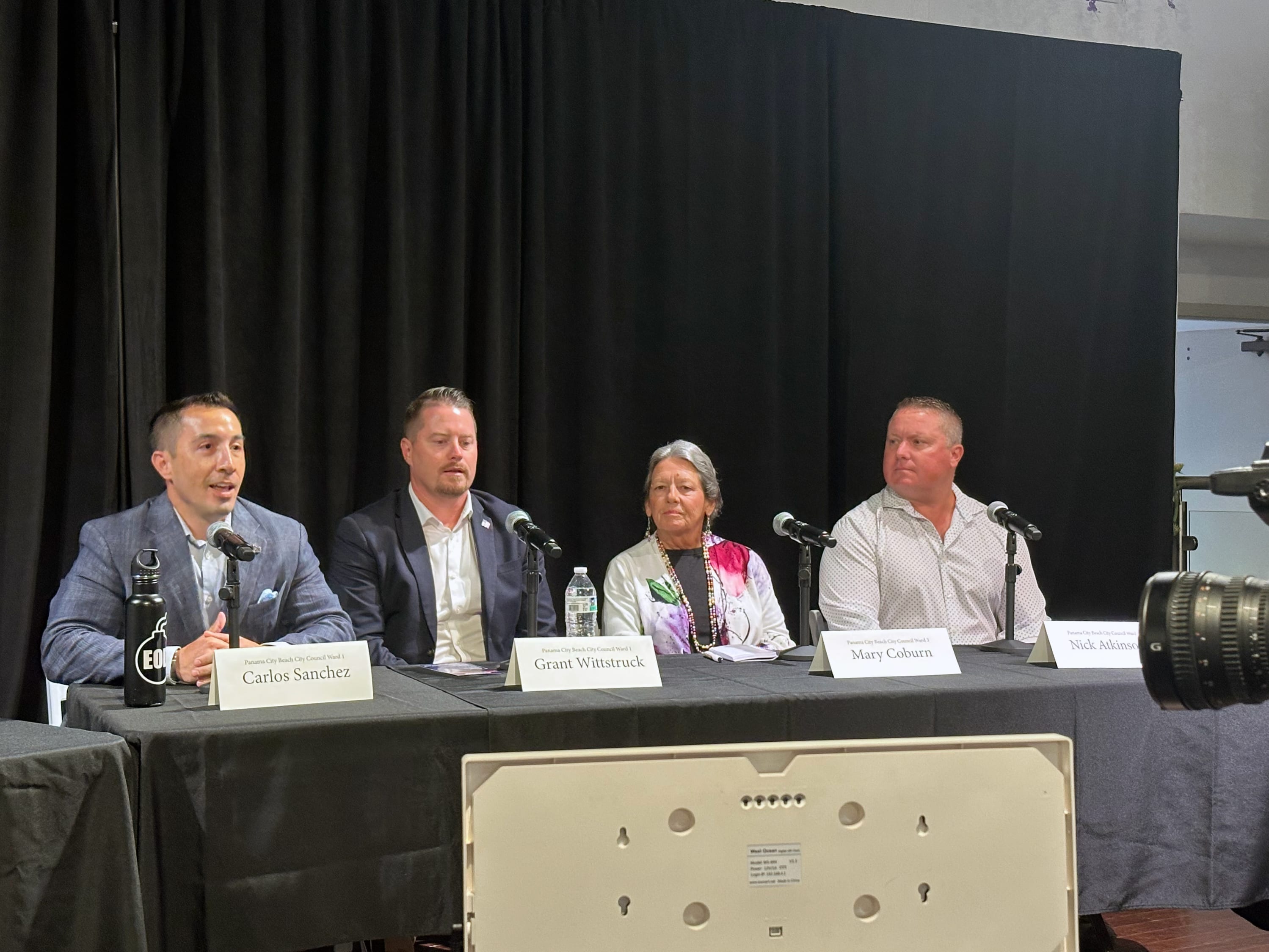 Panama City Beach City Council candidates answer questions during the Political Pulse forum.