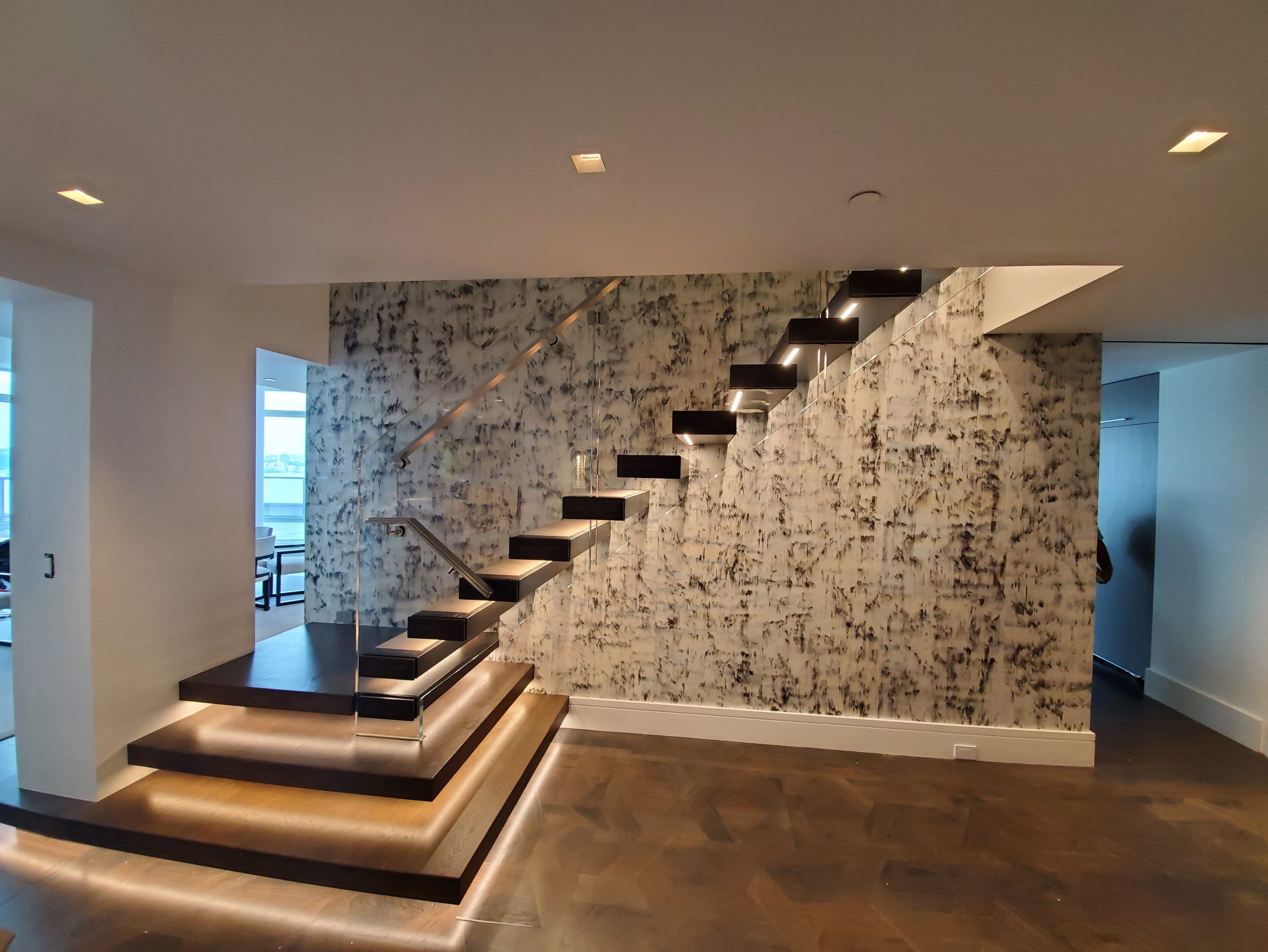 Modern, Floating Stair