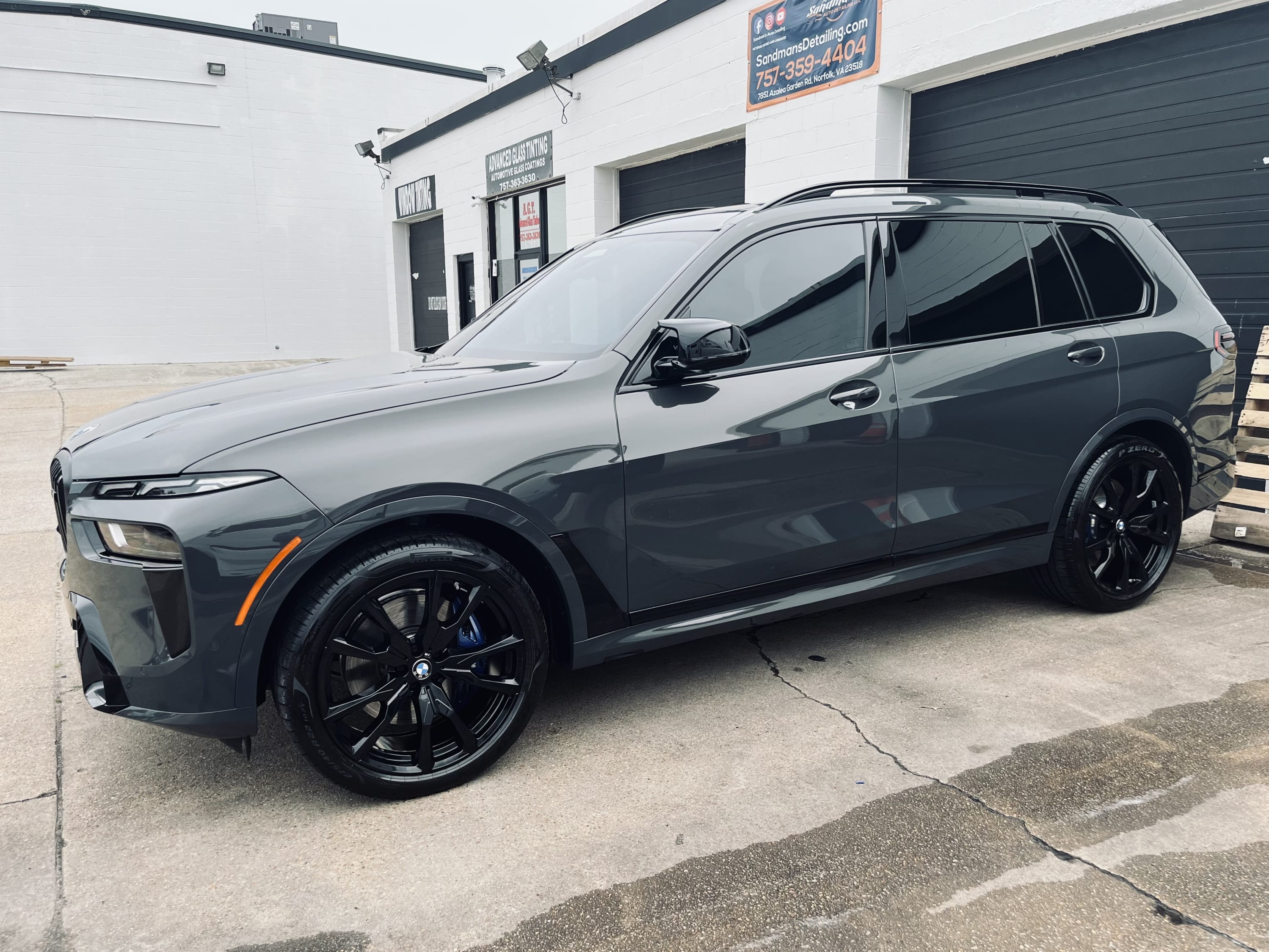 BMW exterior paint finish after detailing service.