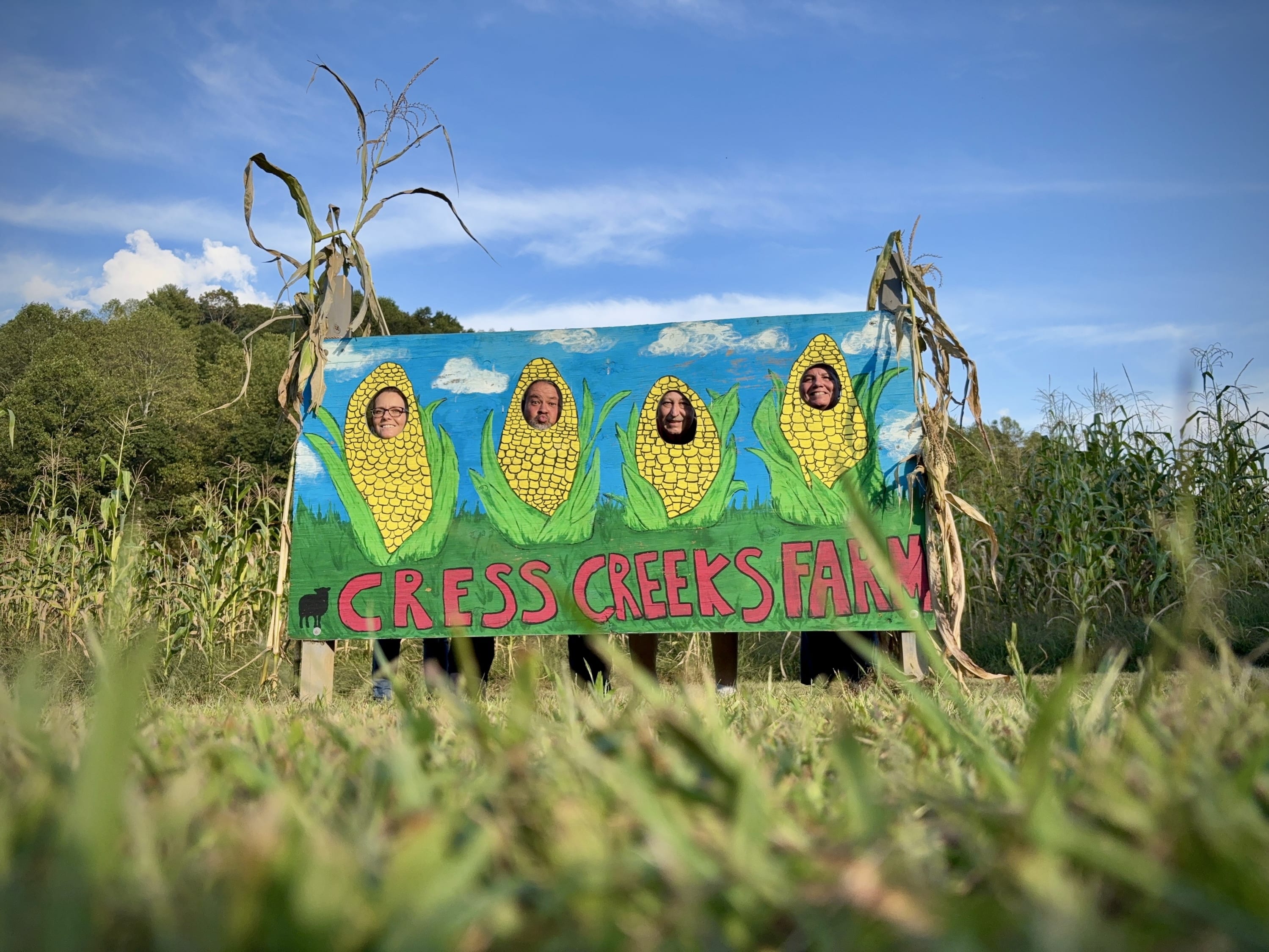 Corn maze sign
