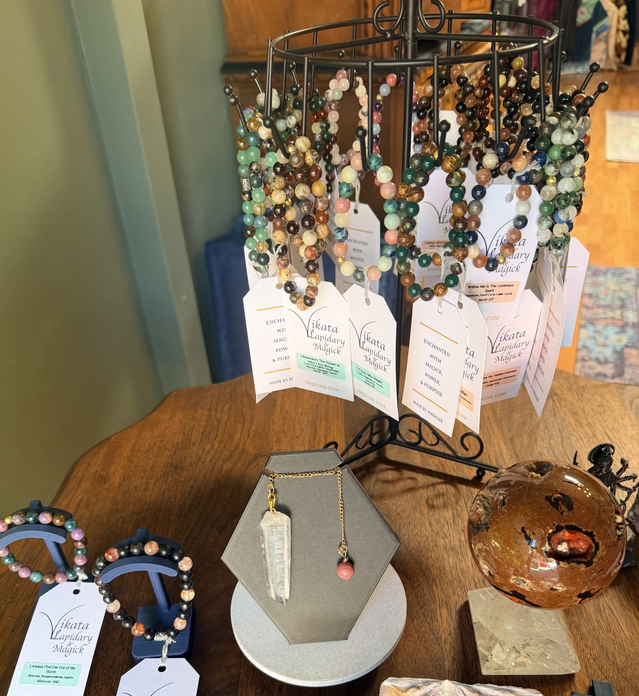 Vikata Lapidary and Magick handmade crystal bracelets