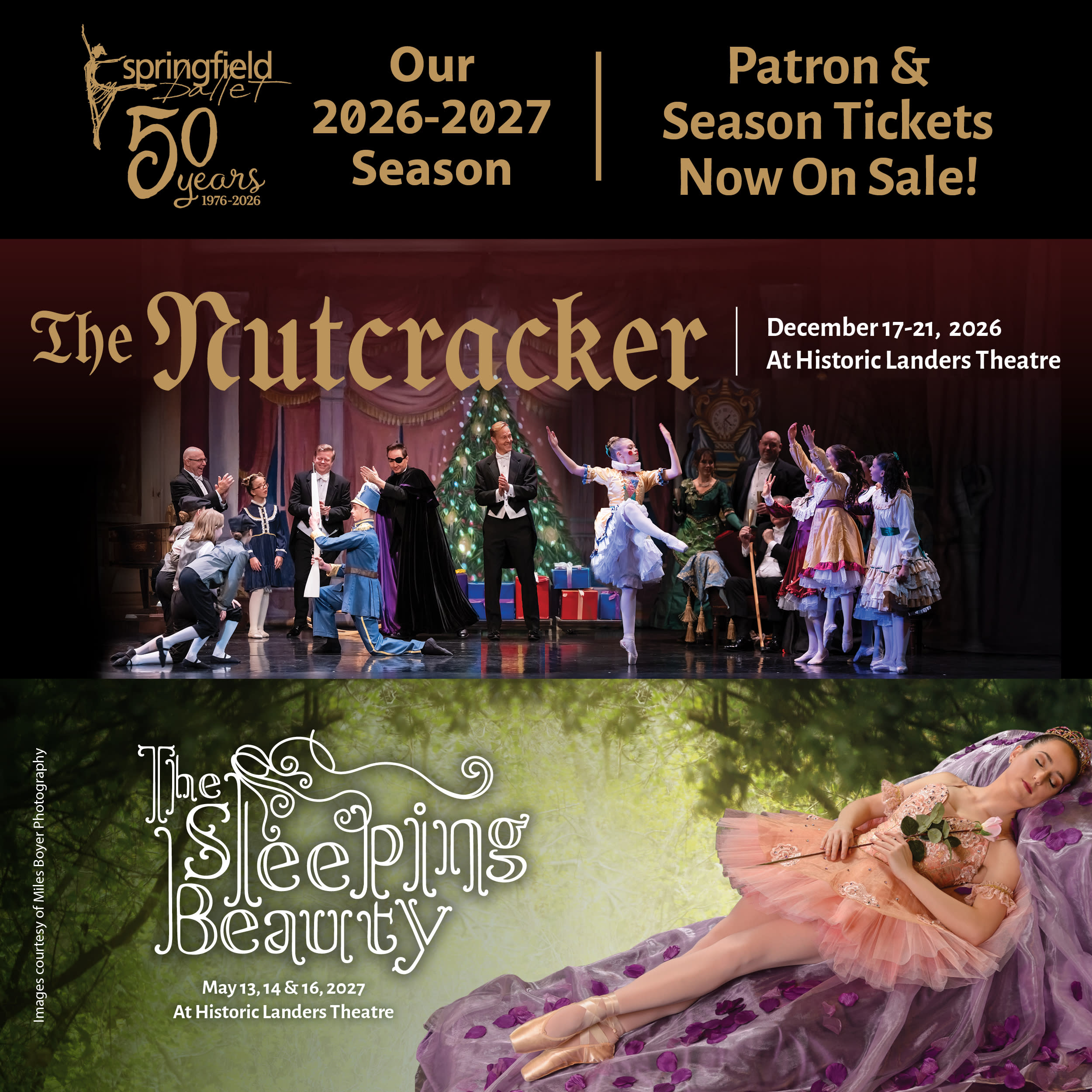 Springfield Ballet's 2026-2027 Season | Patron & Season Tickets for The Nutcracker and The Sleeping Beauty Now On Sale!