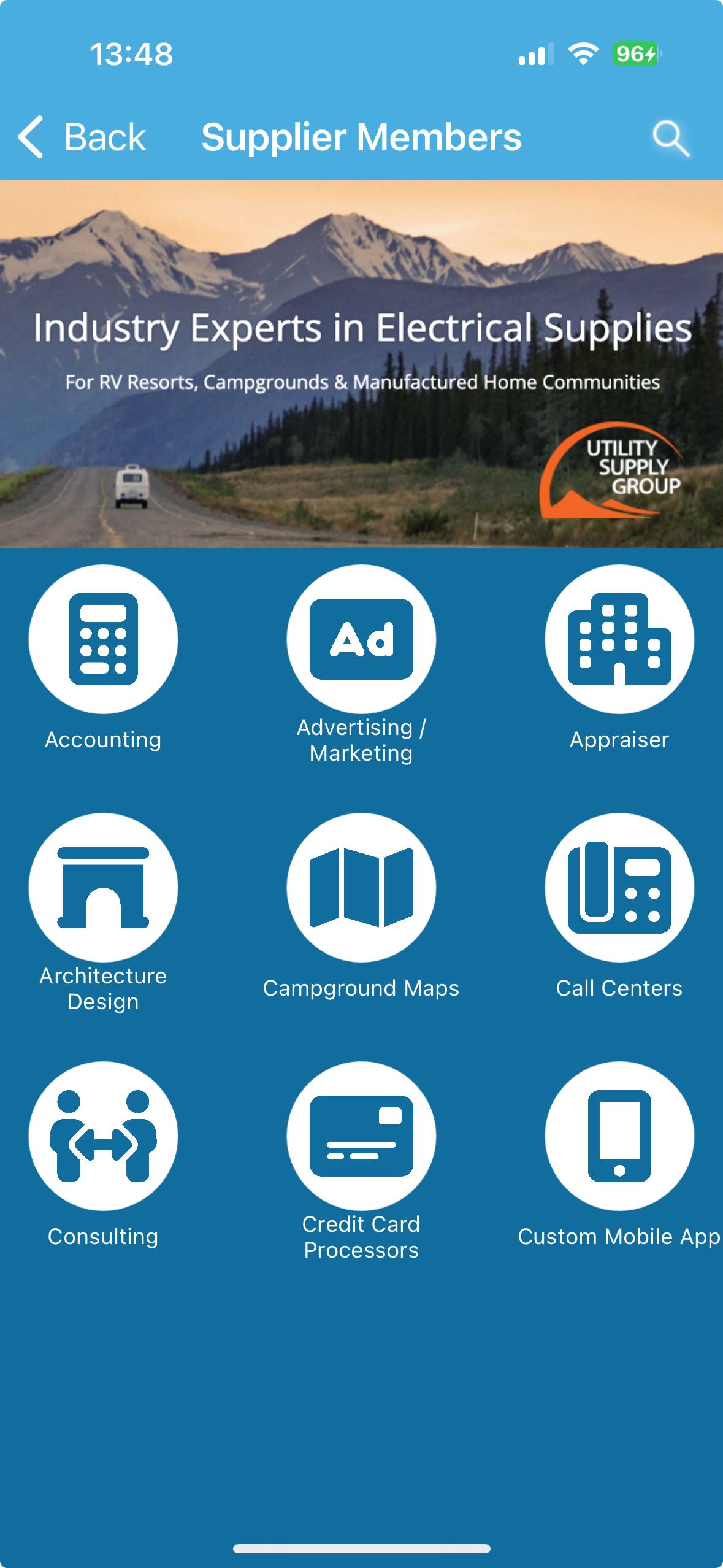 Mobile App Screenshot supplier members