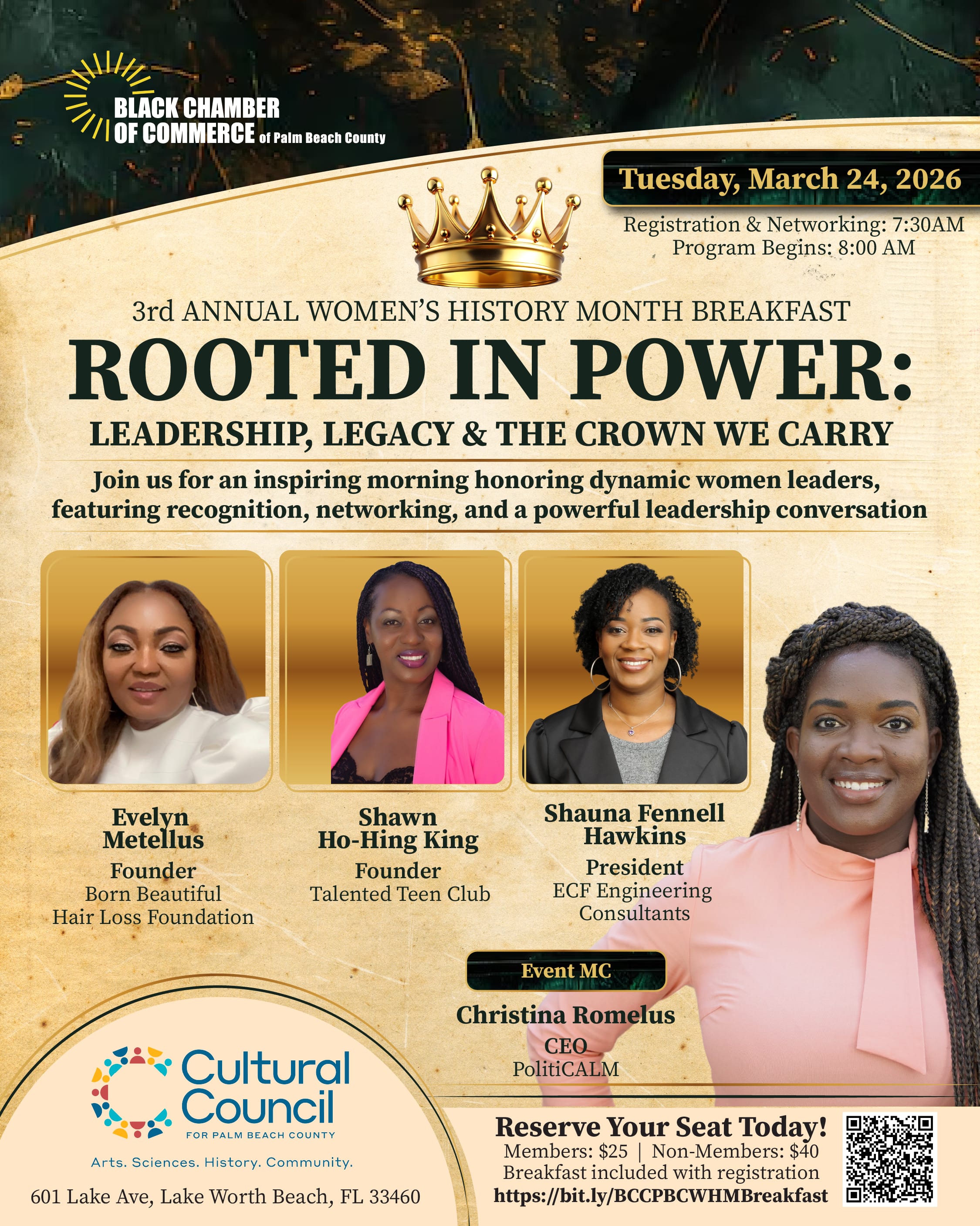 2026 Women’s History Month Breakfast hosted by the Black Chamber of Commerce of Palm Beach County featuring women leaders and