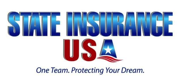 State Insurance USA with patriotic colors, tagline below.