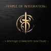 Temple of Integration logo with a symbol in gold: A Boutique Community Sanctuary
