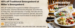 40% Coupon to Miller's on Traditional Smorgasbord