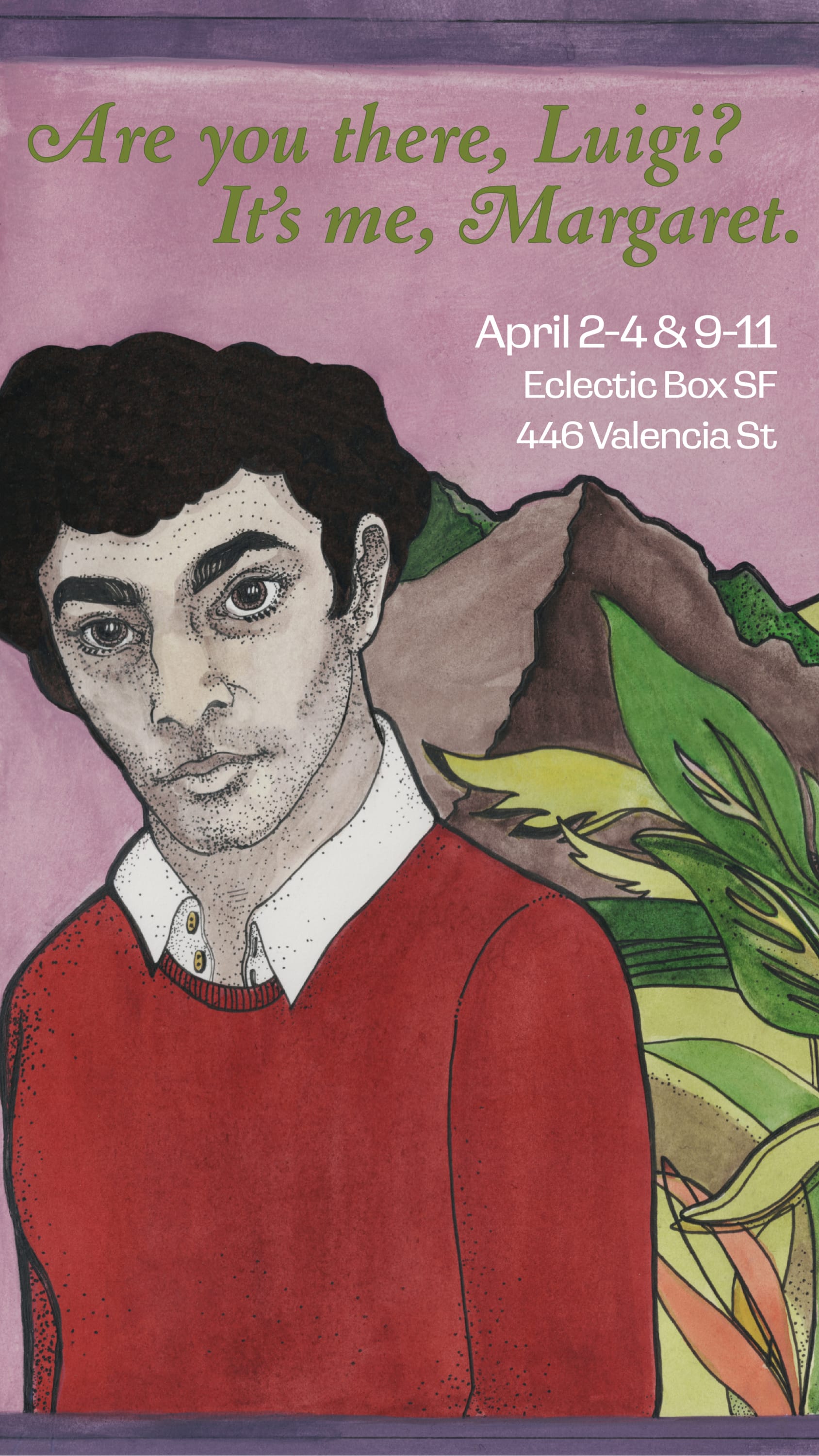 Poster of Luigi Mangione in the style of 70's YA fiction novel covers