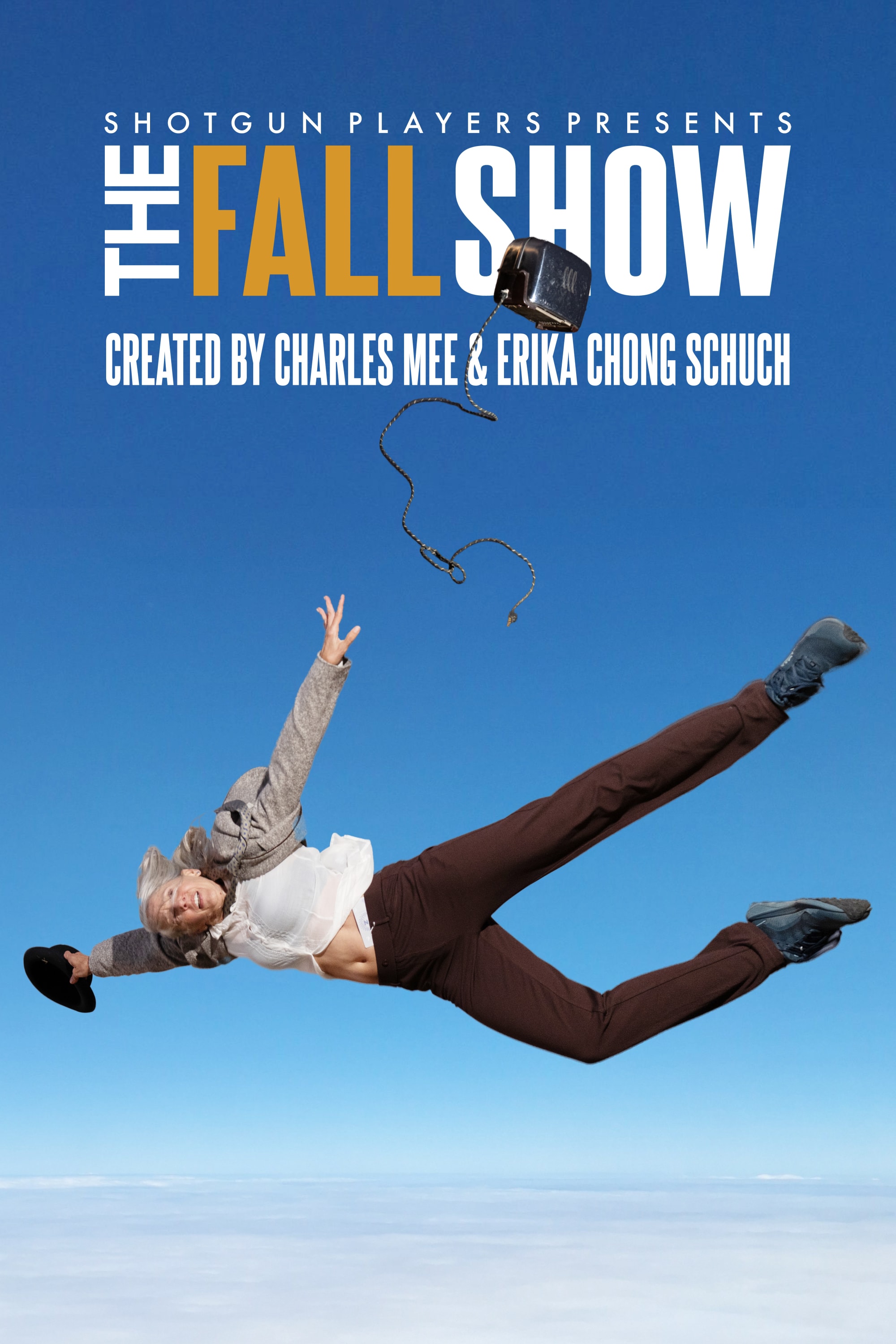shotgun players the fall show. actors falling in sky