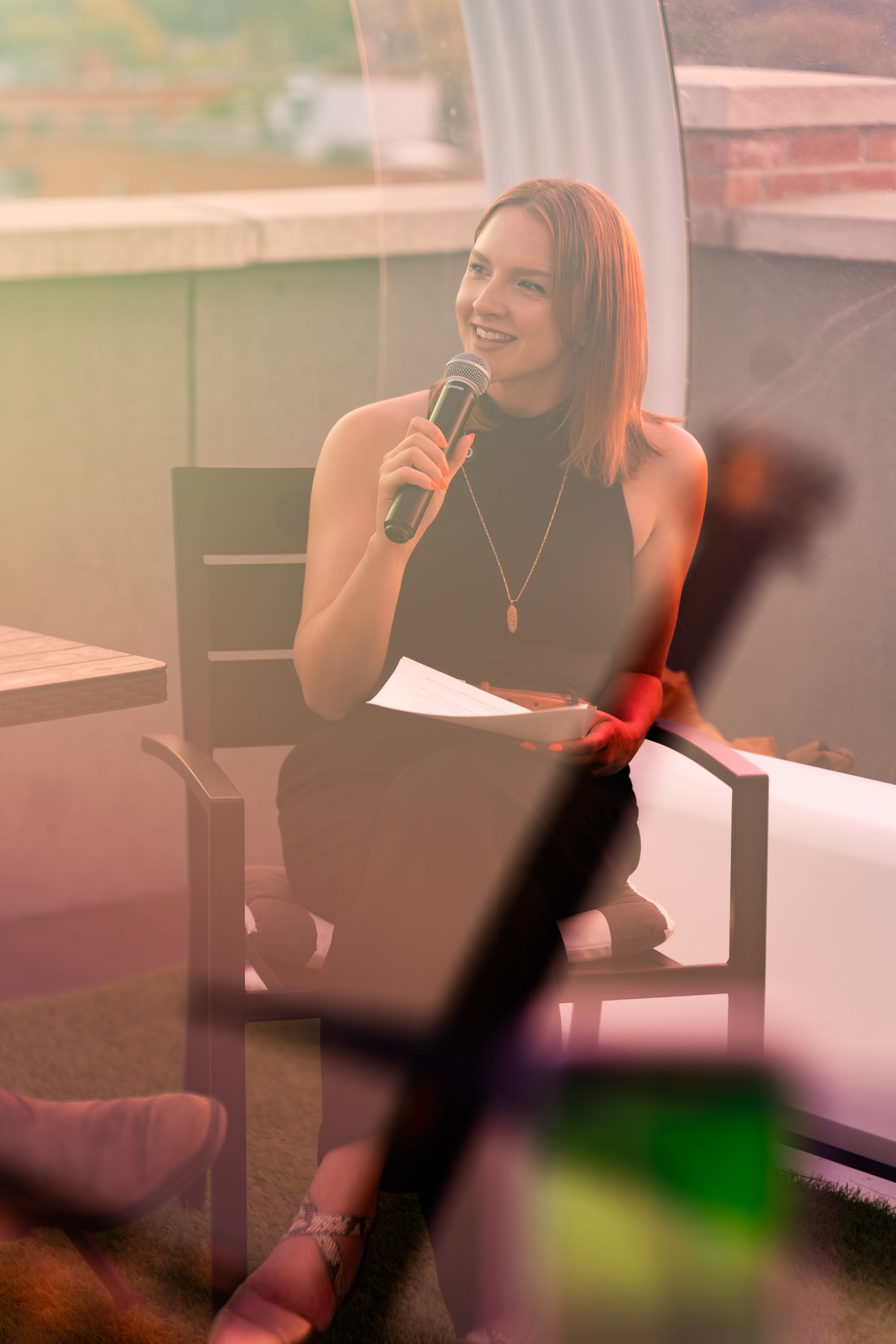 Michelle interviewing influential creatives shaping Edmonton’s creative scene.