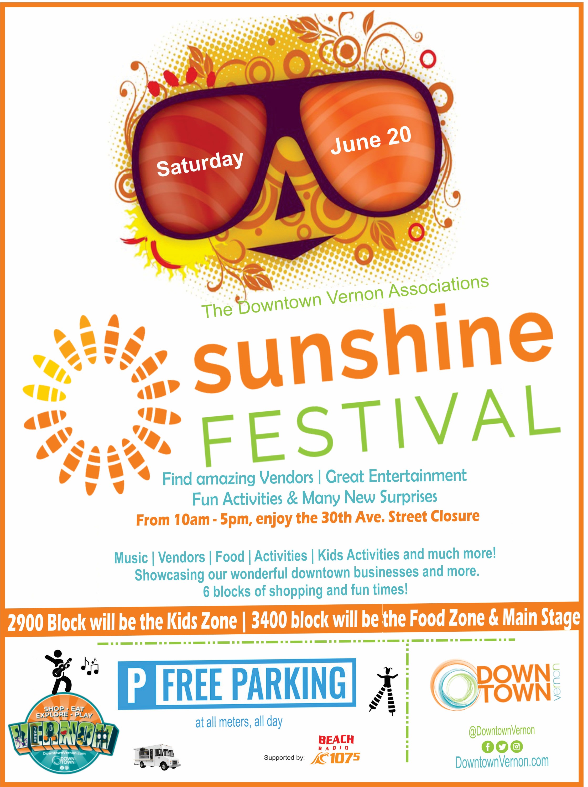 2026 Sunshine Festival, Downtown Vernon BC, June 20, 2026, from 10am to 5pm