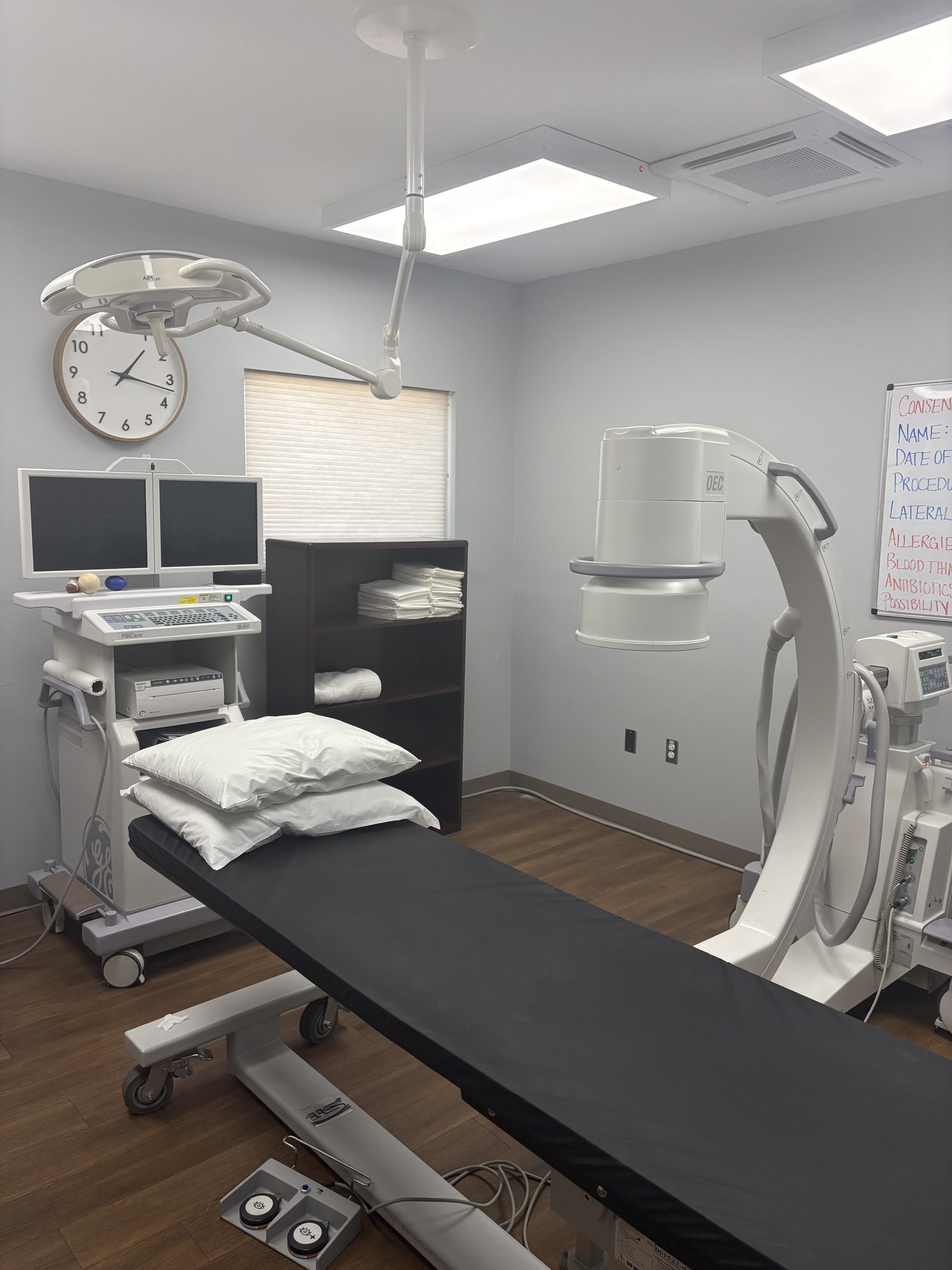 Modern procedure suite at Medway Pain Center for advanced image-guided pain management treatments in El Paso, TX