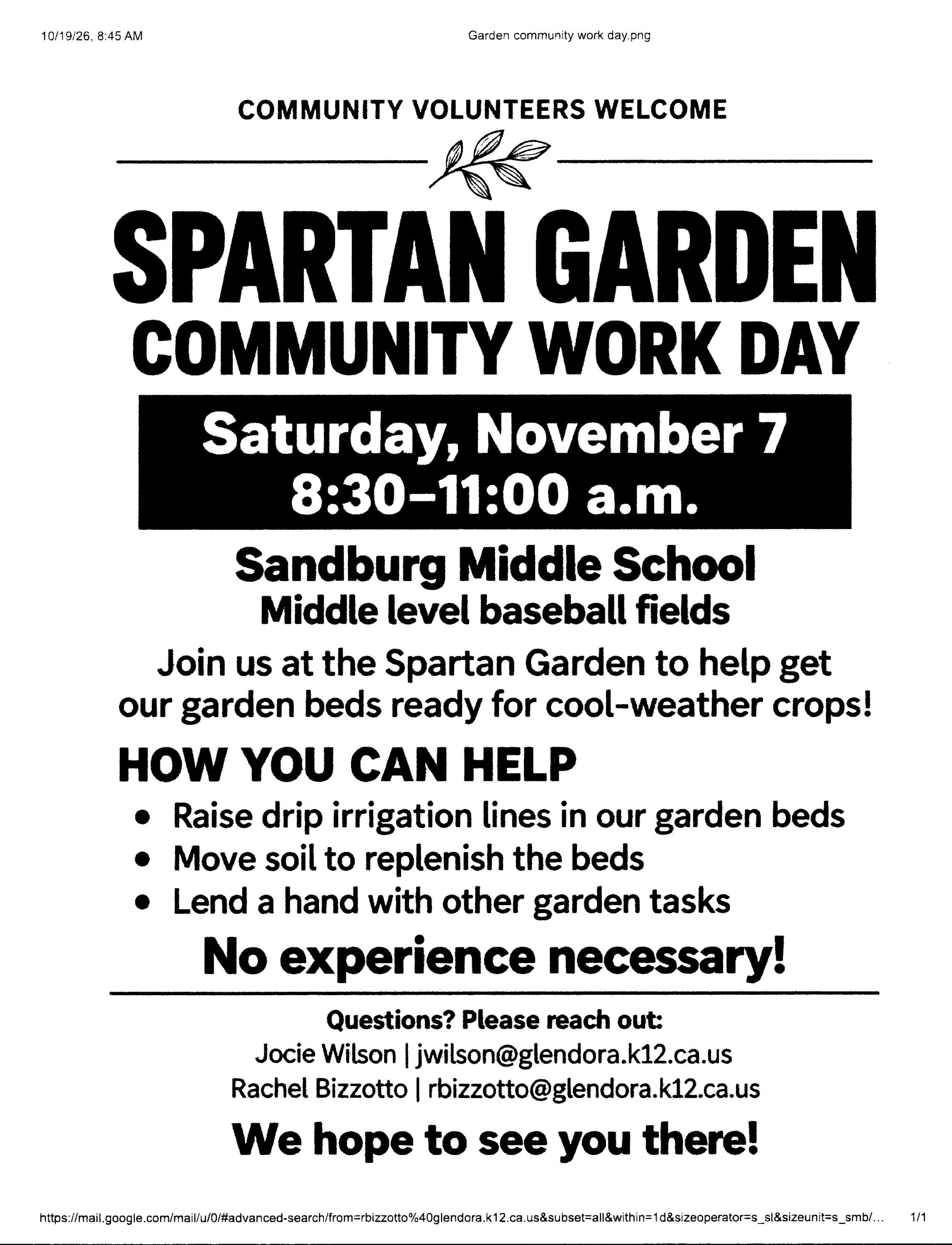 Garden event flyer