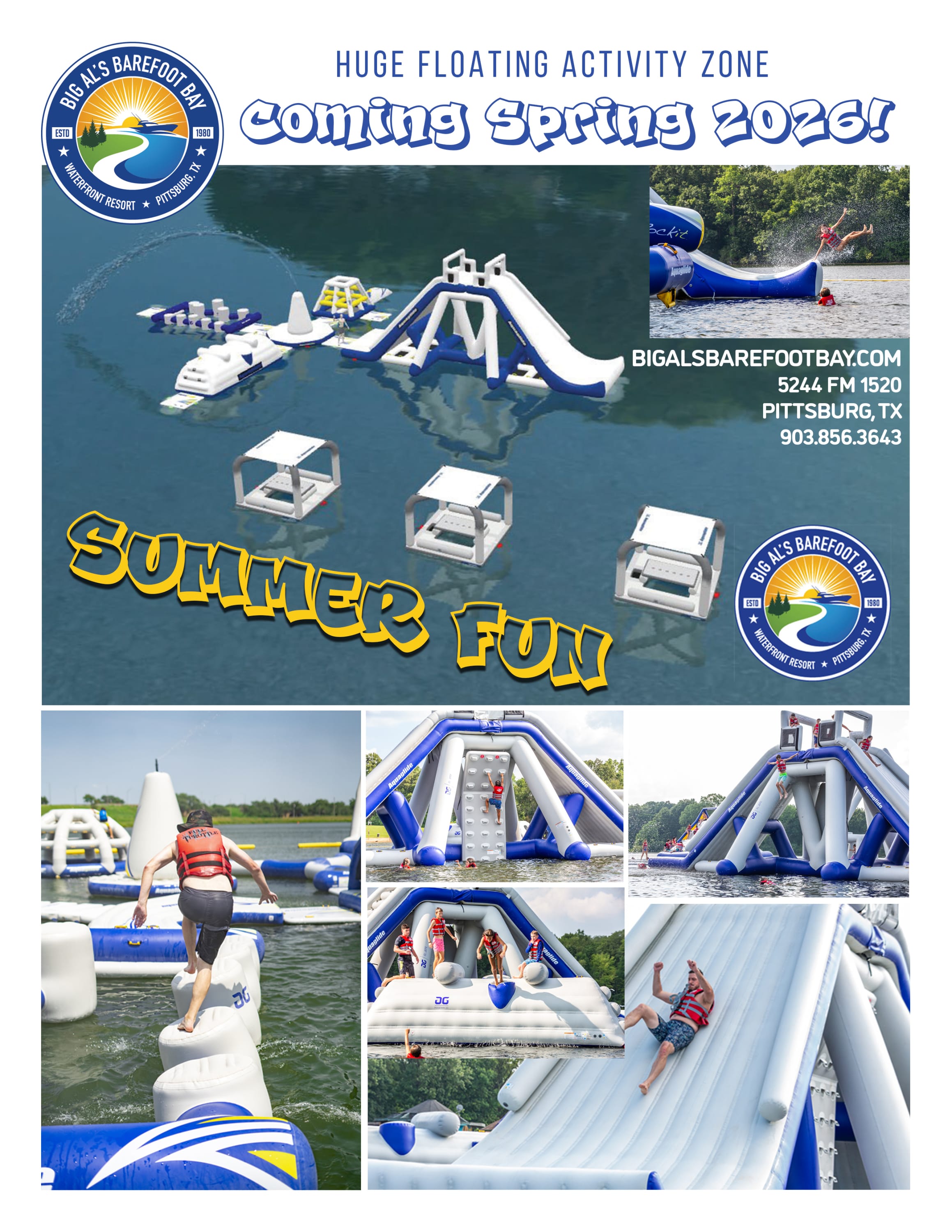 Floating activity zone on the lake at Big Al's