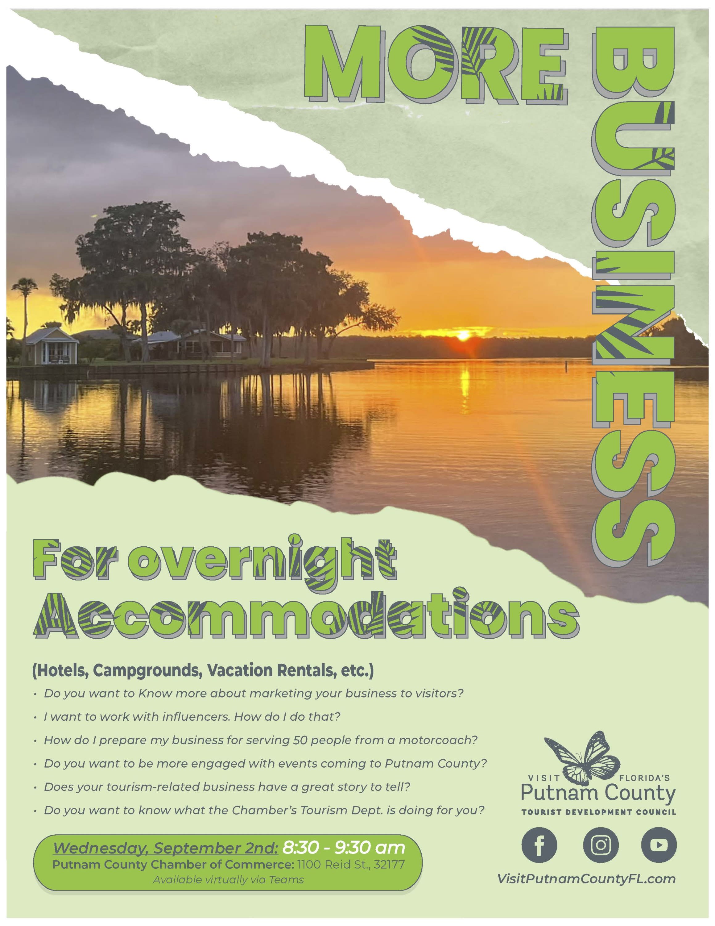 Visit Putnam County, FL Overnight Accommodations Team Up Meeting