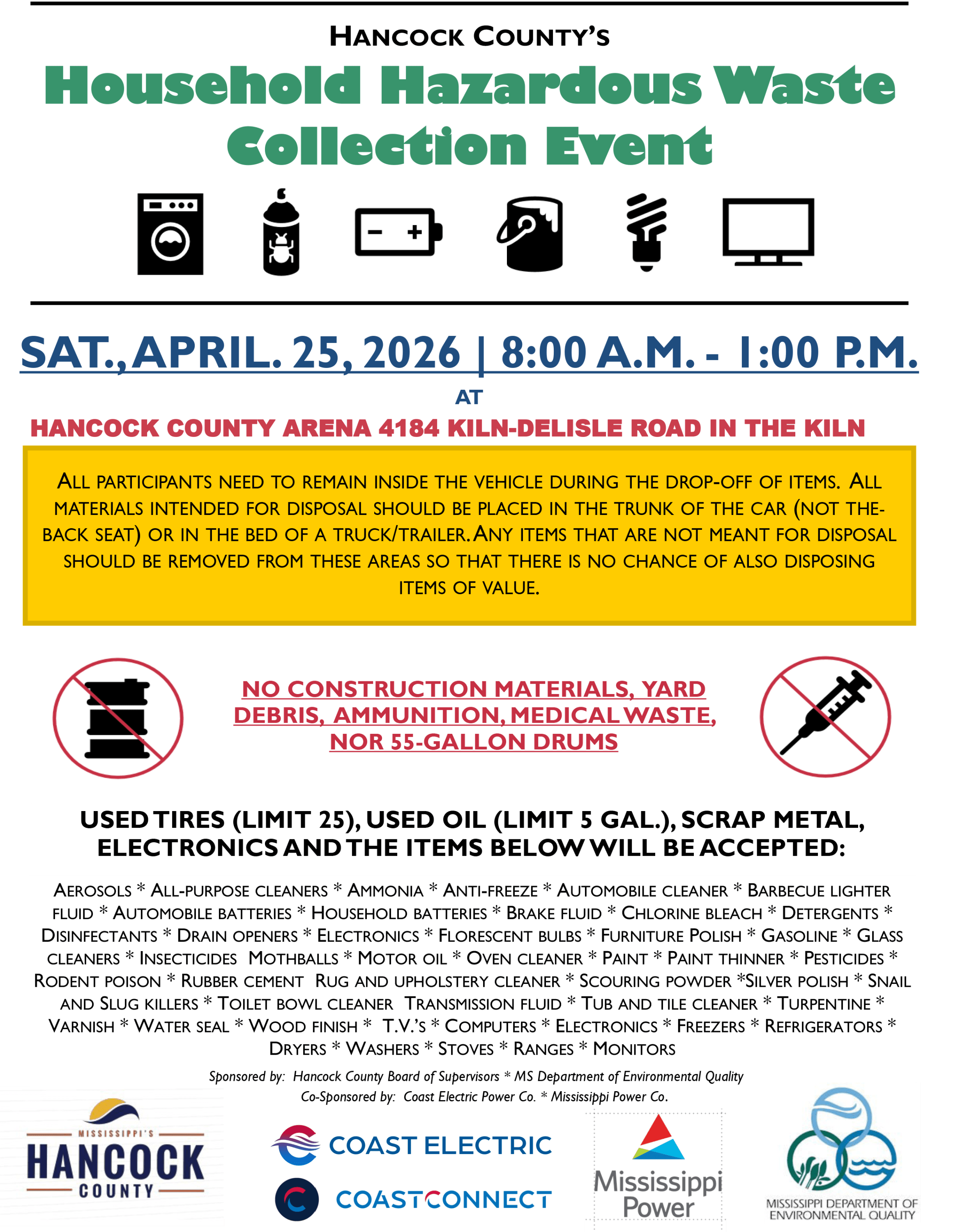 Household Hazardous Waste Collection Event - What qualifies and what doesn't