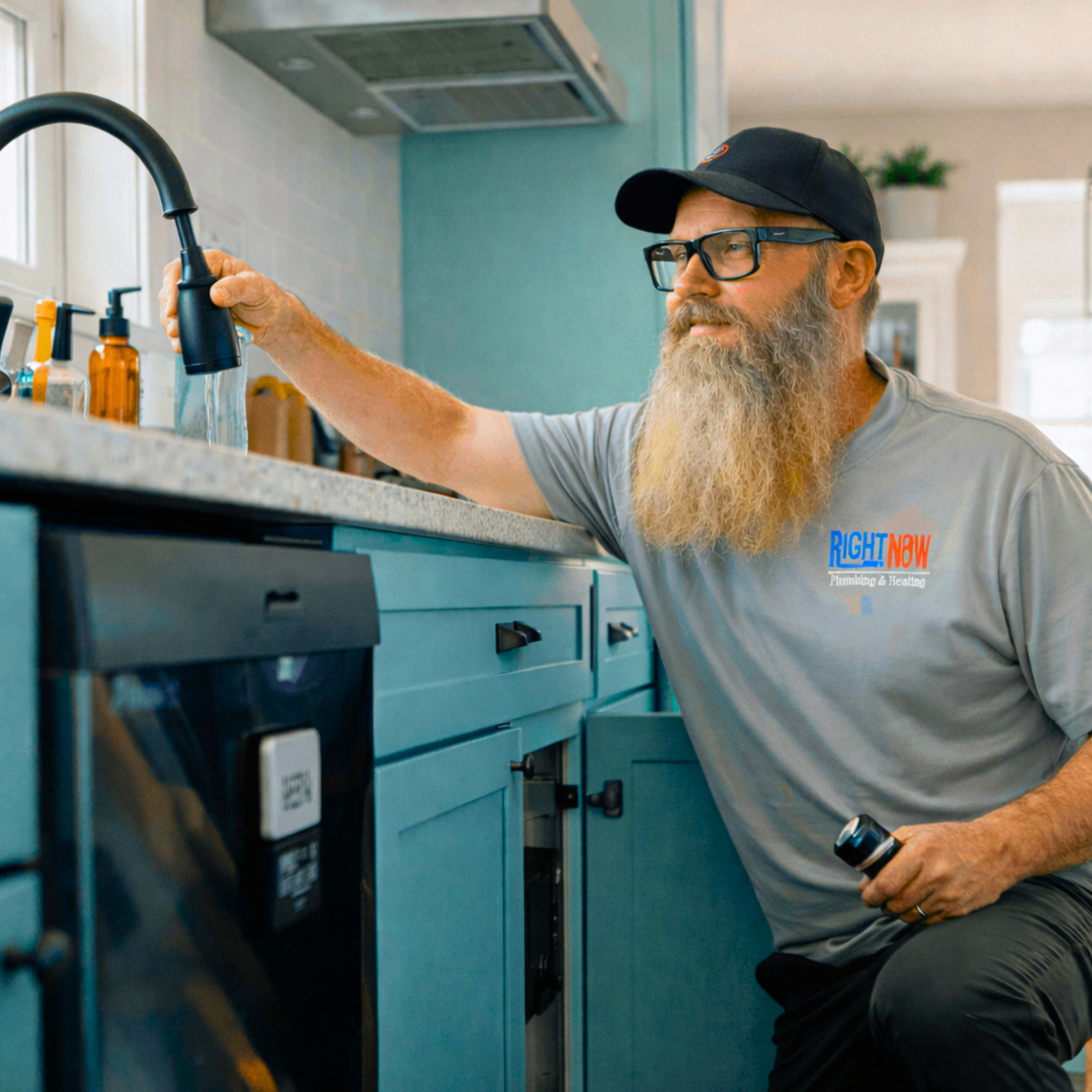 plumber repairing a sink drain