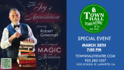 Poster Graphic of Robert Goleman's Magic and Mentalism Show, "The Joy of Astonishment", at Town Hall Theatre in Lafayette