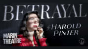 Promotional title graphic for Marin Theatre's production of the play Betrayal