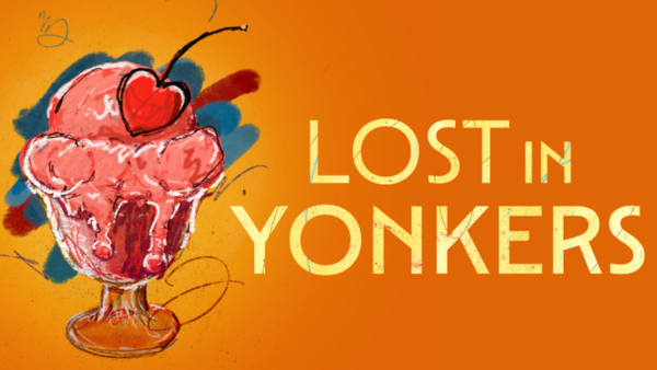 Lost in Yonkers poster with a cartoon drawing of ice cream