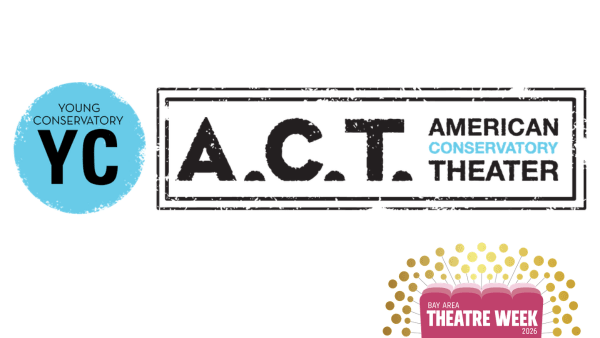American Conservatory Theater's Young Conservatory Logo: a light blue circle with the letters "YC" in black in the center. Th