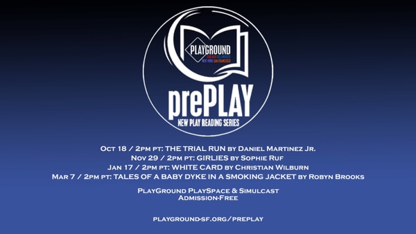 prePLAY logo with future performance dates of Nov 29, Jan 17, Mar 7