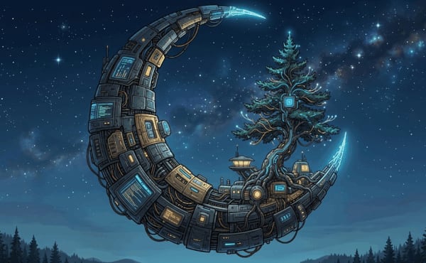 Moontree Tax Service logo featuring a tree growing inside a crescent moon for San Jose CPA tax planning and accounting servic