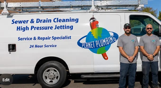 Planet Plumbing Technicians with Planet Plumbing Truck