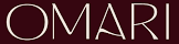 Omari logo with stylized typography and maroon background