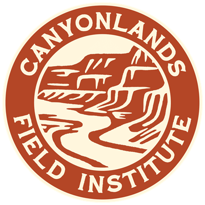 A circular logo with Canyonlands Field Institute cliffs and a river inside.