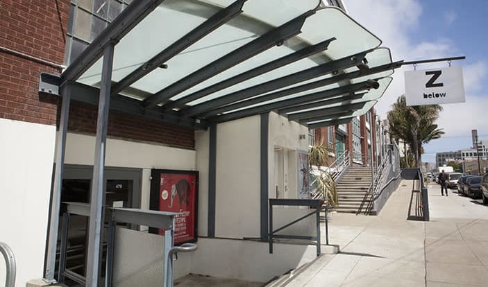 Exterior of Z Below, Z Space's smaller venue, at 470 Florida Street