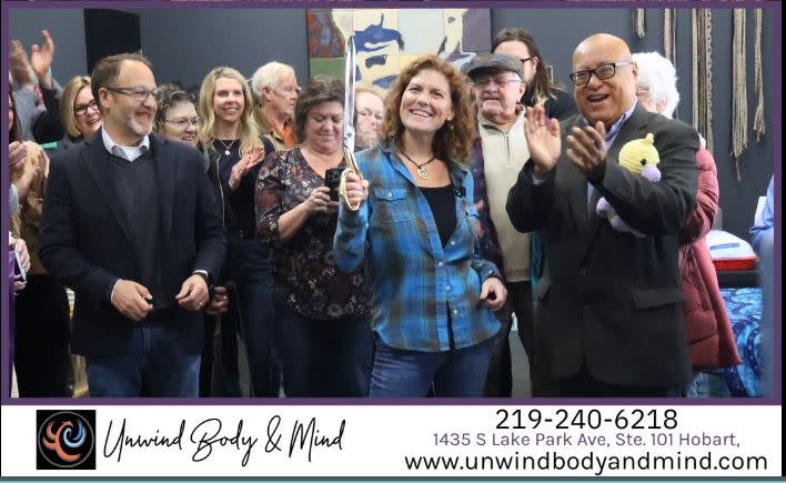 Ribbon cutting event for Unwind - Body & Mind