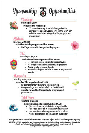 MSACP Margaritaville Sponsorship Opportunities