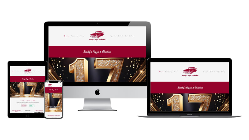 Website Design example - Scotty's Pizza and Chicken in Marshfield, WI