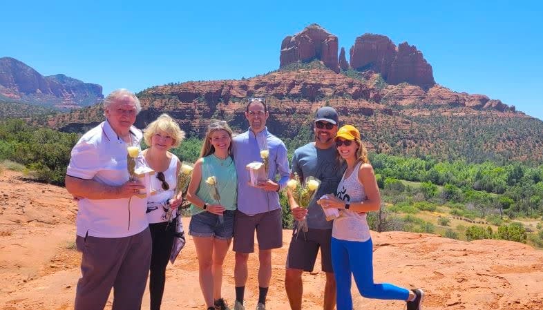 Couples retreat ceremony at Cathedral Rock, Sedona