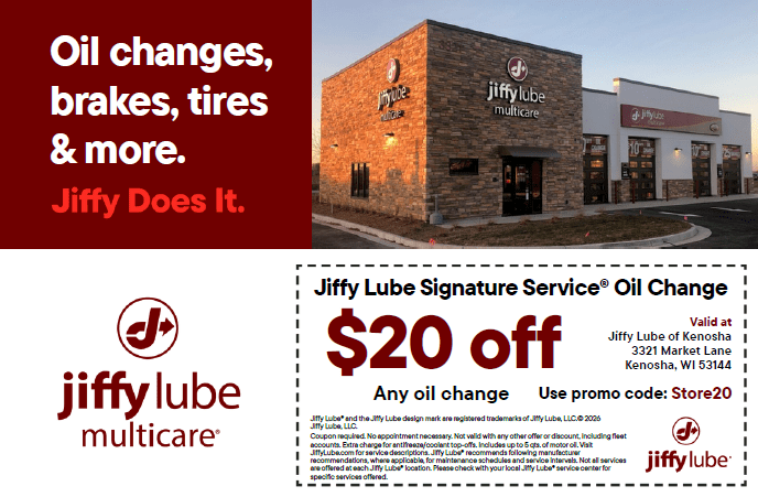 $20 off Jiffy Lube Kenosha