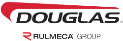 logo for Douglas | Rulmeca in red and black