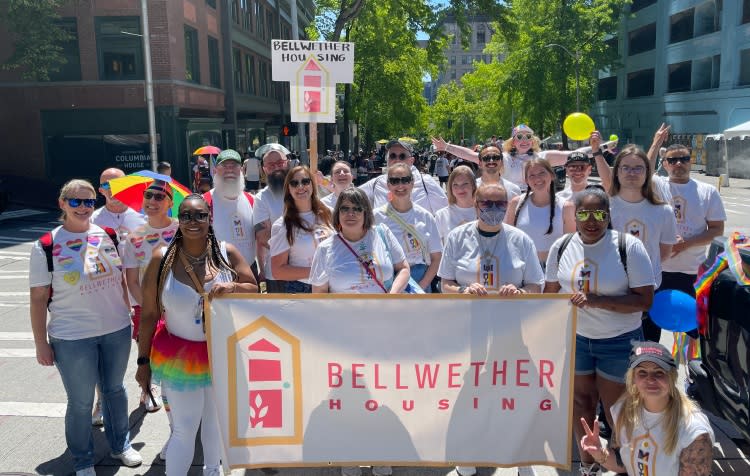 Bellwether employees and residents marching in Seattle Pride 2025