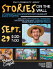 Stories on the Wall event poster featuring Alabama mural artist Banks Compton at Foley Community Library on September 29