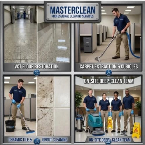 Bright, clean commercial workspace maintained by a professional cleaning company