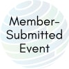 globe logo with text that reads "member-submitted event"