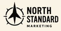 Logo depicting a compass pointed north with the words, "North Standard Marketing" next to it.