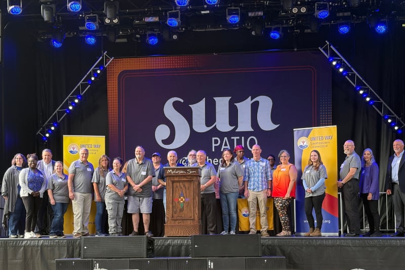 The General Dynamics/Electric Boat Employees' Community Services Association onstage at Mohegan Sun's Sun Patio, Aug. 19.