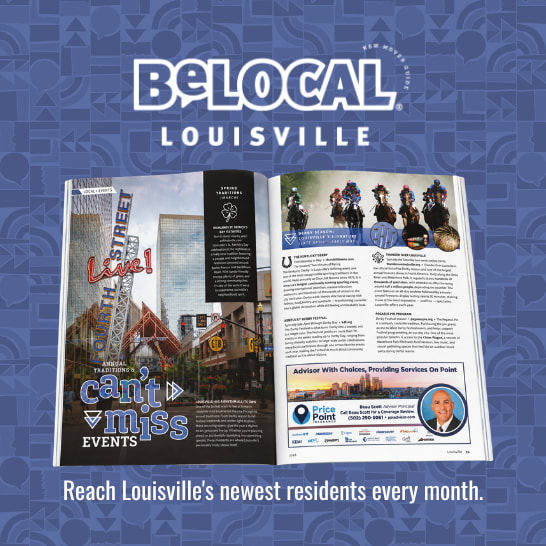 Open BeLocal Louisville New Mover Guide featuring Louisville events, including the Kentucky Derby and Thunder Over Louisville
