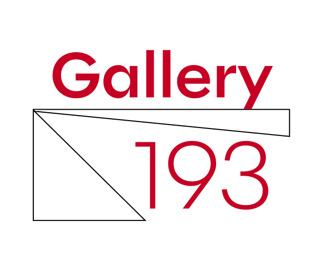Gallery 193 ArtSpace Logo Red Lettering with Black Triangles