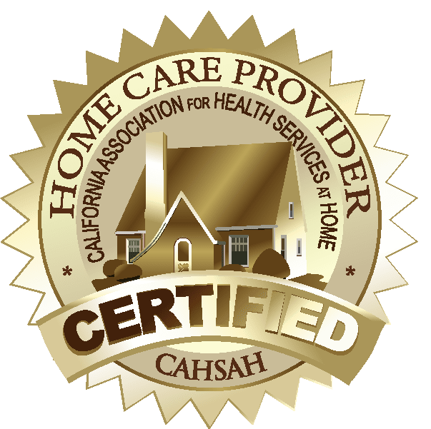 CAHSAH Certified Home Care Provider seal from the California Association for Health Services at Home.