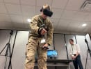 Airman testing EOD trainer.