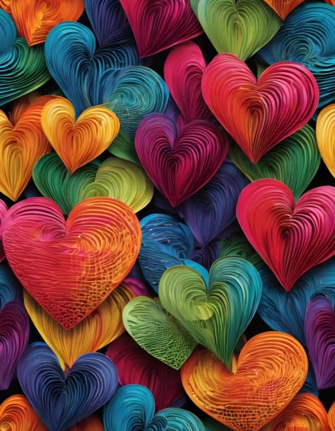 Quilled paper hearts