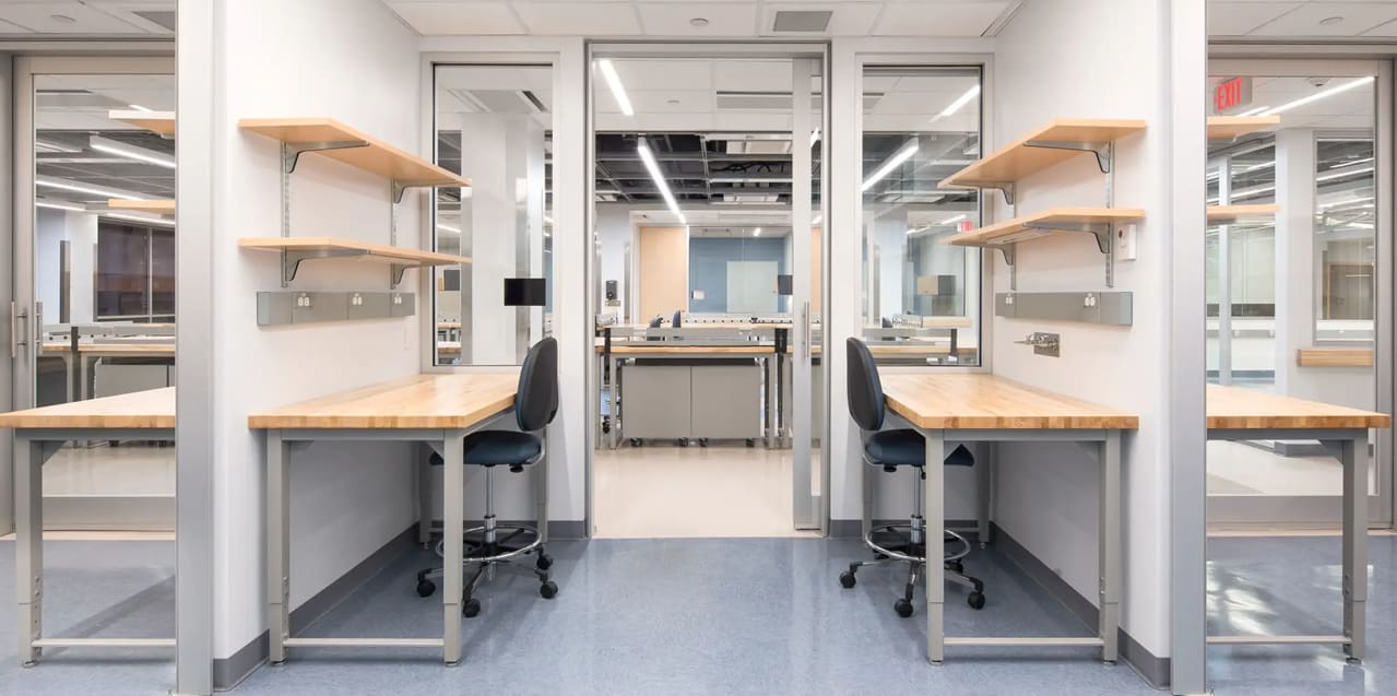 Clean lab with furniture